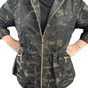 Chico's Olive Camouflage Utility Jacket